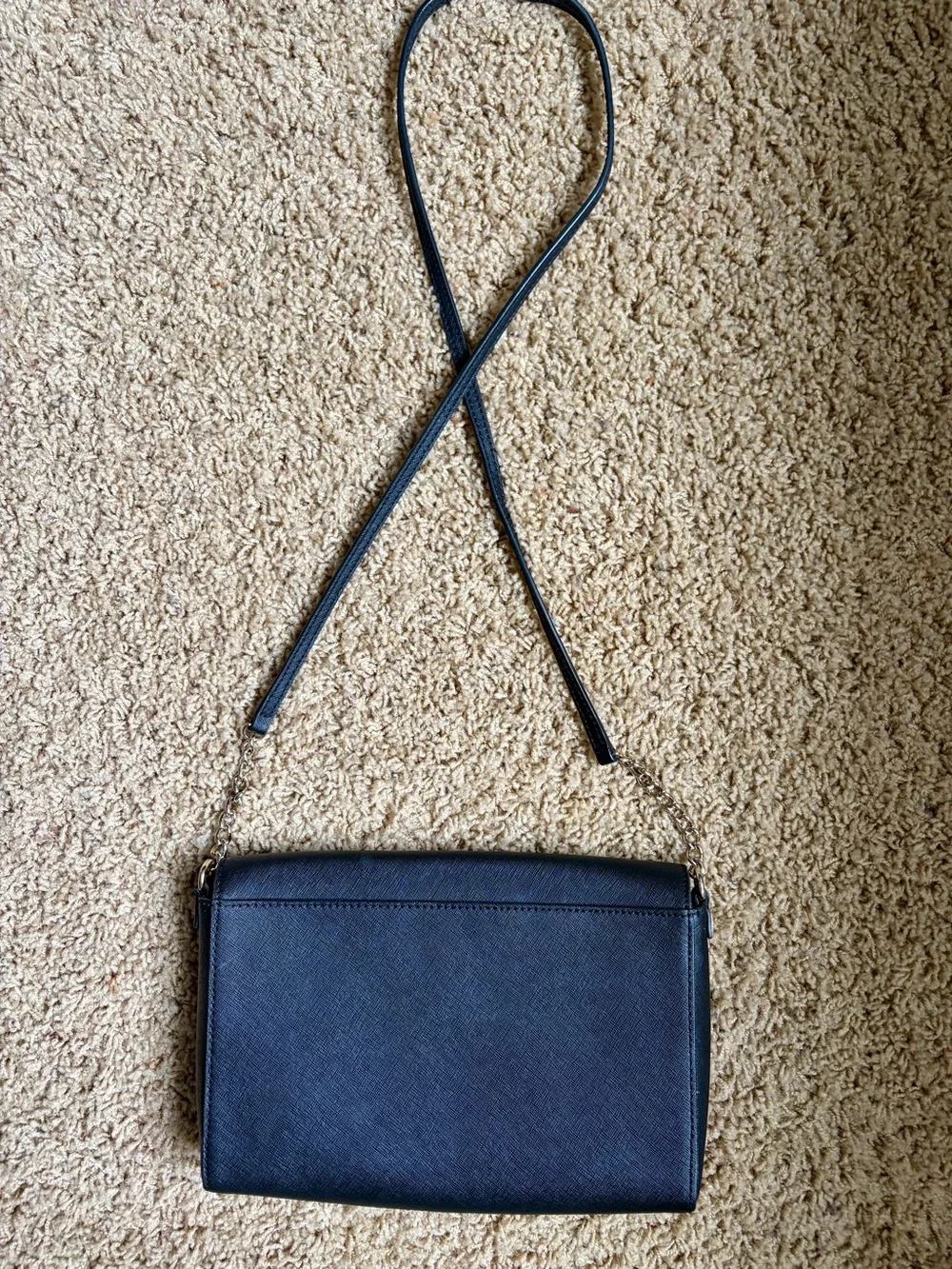 Kate Spade Leather Tilden Place Black Crossbody Bag with Gold Accents